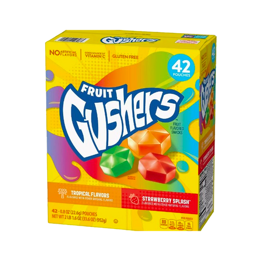 Fruit Gushers Tropical Flavours , Strawberry Splash 42 Pouches 952g