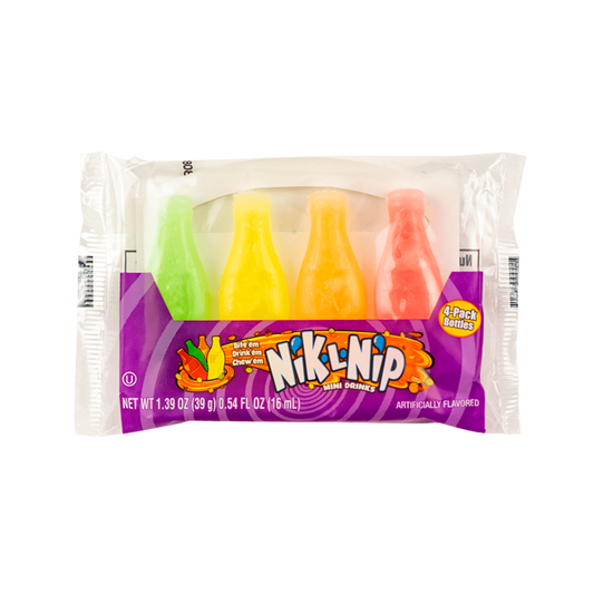 Nik-L-Nip Wax Bottles Mini Drinks Candy 4 Pack 39G